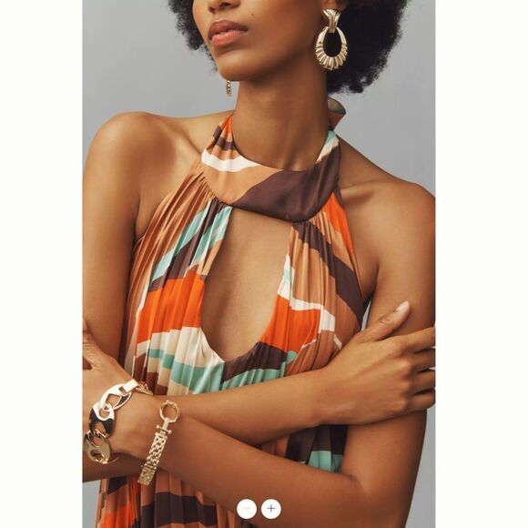 Anthropologie Hutch Halter Pleated Swing Mini Dress - Picture 4 of 4